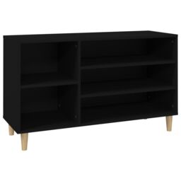 Berkfield Home Shoe Cabinet Black 102x36x60 cm Engineered Wood - Size: 102 x 36 x 60 cm - thumbnail 2
