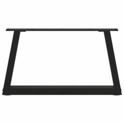 Berkfield Home Modern Dining Table Legs V-Shape 2 pcs Black 70x(30-31.3) cm Steel - thumbnail 5