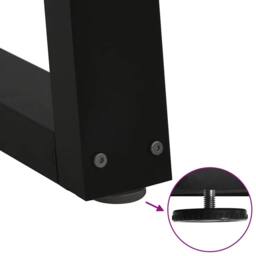 Berkfield Home Modern Dining Table Legs V-Shape 2 pcs Black 70x(30-31.3) cm Steel - thumbnail 9