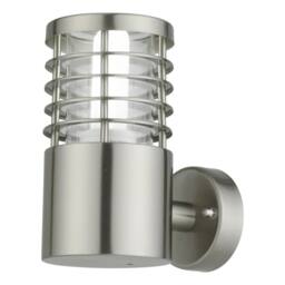 First Choice Lighting Set of 2 Bloom - Brushed Stainless Steel Outdoor Wall Lights in Silver - thumbnail 2