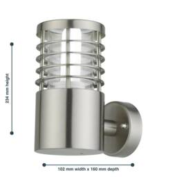 First Choice Lighting Set of 2 Bloom - Brushed Stainless Steel Outdoor Wall Lights in Silver - thumbnail 5