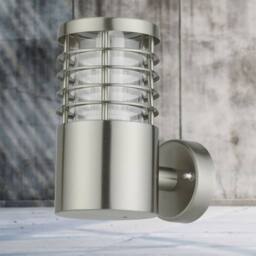 First Choice Lighting Set of 2 Bloom - Brushed Stainless Steel Outdoor Wall Lights in Silver - thumbnail 7