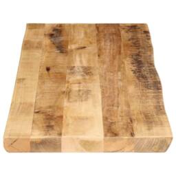 Berkfield Home Table Top Live Edge 120x40x2.5 cm Solid Wood Rough Mango in Brown - thumbnail 4