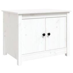 Berkfield Home Beautiful Coffee Table White 71x49x55 cm Solid Wood Pine - Size: 71 x 49 x 55 cm - thumbnail 3