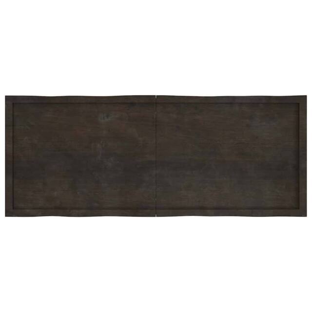 Berkfield Home Table Top Dark Grey 160x60x(2-4) cm Treated Solid Wood Live Edge in Dark Brown - image 1