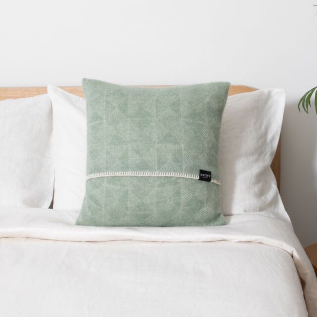 Native Natural Diamond Green Wool Cushion Cover 45x45cm - Size: 45 cm x 45 cm - image 1
