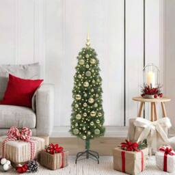 Berkfield Home Stunning Artificial Christmas Tree with 150 LEDs with Stand Green - thumbnail 2