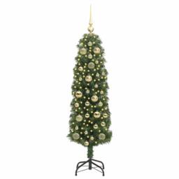 Berkfield Home Stunning Artificial Christmas Tree with 150 LEDs with Stand Green - thumbnail 1