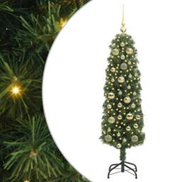 Berkfield Home Stunning Artificial Christmas Tree with 150 LEDs with Stand Green - thumbnail 3