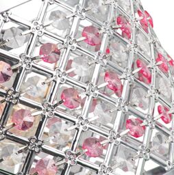 Happy Homewares Modern Sparkly Ceiling Pendant Light Shade with Beads in Pink - thumbnail 2