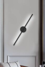 Hardwired Modern Linear Wall Sconce Light for Home Interior in Black - thumbnail 2