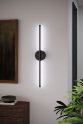 Hardwired Modern Linear Wall Sconce Light for Home Interior in Black - thumbnail 1