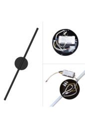 Hardwired Modern Linear Wall Sconce Light for Home Interior in Black - thumbnail 4