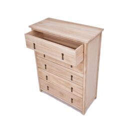 Cabinet Bits Portofino 5 Drawer Chest of Drawers Drop Brass Handle in Natural - thumbnail 4