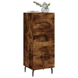 Berkfield Home Sideboard Smoked Oak 34.5x34x90 cm Engineered Wood in Brown - thumbnail 3