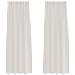 Berkfield Home Curtains with Curtains 2 pcs Cream 140 x 245 cm Polyester - thumbnail 2