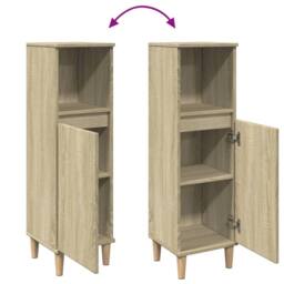 Berkfield Home Bathroom Cabinet Sonoma Oak 30x30x100 cm Engineered Wood in Light Oak - Size: 30 x 30 x 100 cm - thumbnail 7