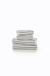 Deyongs Malmo Stripe Towel In Soft Lightweight 480 GSM Pure Cotton in White - thumbnail 3