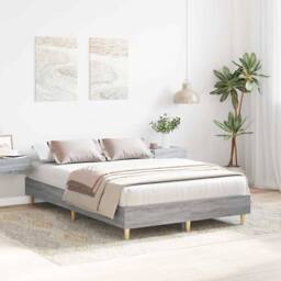 Berkfield Home Traditional Bed Frame 120x190 cm Grey Sonoma Engineered Wood - thumbnail 4