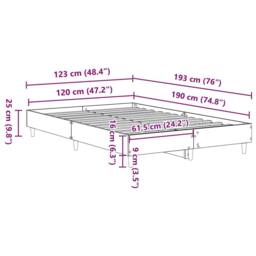 Berkfield Home Traditional Bed Frame 120x190 cm Grey Sonoma Engineered Wood - thumbnail 9