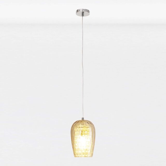 First Choice Lighting Dimpled Glass & Jewelled Pendant Light in Silver - image 1