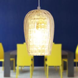 First Choice Lighting Dimpled Glass & Jewelled Pendant Light in Silver - thumbnail 6