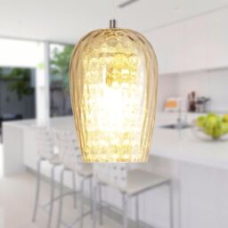 First Choice Lighting Dimpled Glass & Jewelled Pendant Light in Silver - thumbnail 5