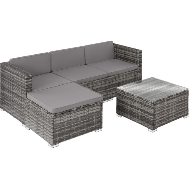 tectake Garden Furniture Set Lignano in Grey - Size: 4 Person - image 1