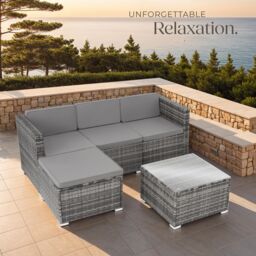tectake Garden Furniture Set Lignano in Grey - Size: 4 Person - thumbnail 8