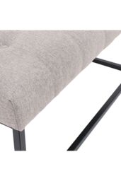 Living and Home Square Linen Footstool with Metal Frame in Beige - thumbnail 4