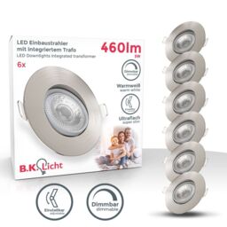 B.K.Licht 6 Pack Matt Nickel 6x4.9W LED Recessed Light in Metallics - thumbnail 2