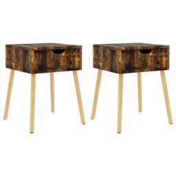 Berkfield Home Bedside Cabinets 2 pcs Smoked Oak 40x40x56 cm Engineered Wood in Brown - Size: 40 x 40 x 56 cm - thumbnail 2