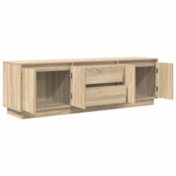 Berkfield Home TV Cabinet with LED Lights Sonoma Oak 160.5x41x50 cm in Brown - thumbnail 6