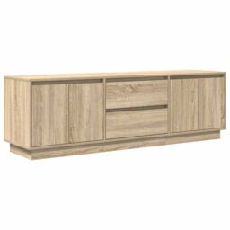 Berkfield Home TV Cabinet with LED Lights Sonoma Oak 160.5x41x50 cm in Brown - thumbnail 3