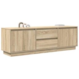 Berkfield Home TV Cabinet with LED Lights Sonoma Oak 160.5x41x50 cm in Brown - thumbnail 5