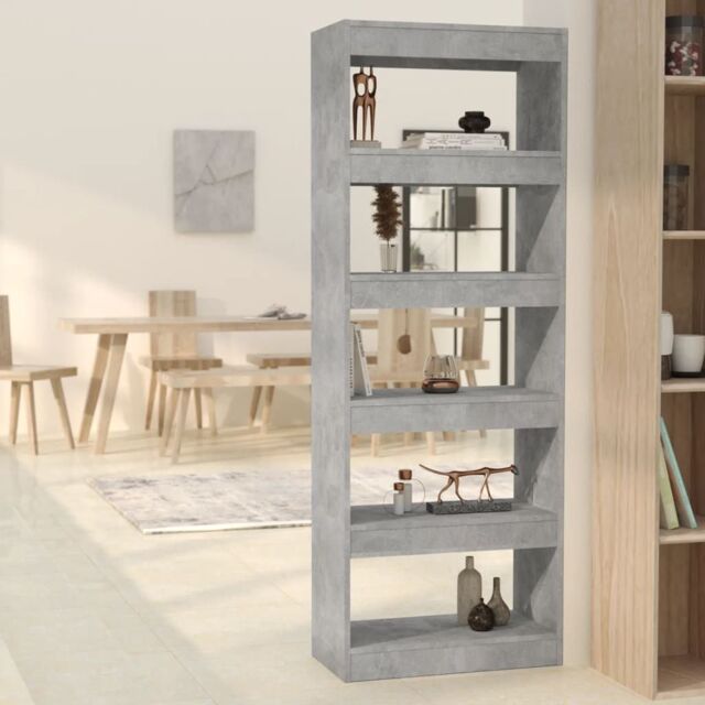 Berkfield Home Book Cabinet/Room Divider Concrete Grey 60x30x166 cm Engineered Wood - Size: 60 x 30 x 166 cm - image 1
