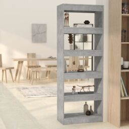 Berkfield Home Book Cabinet/Room Divider Concrete Grey 60x30x166 cm Engineered Wood - Size: 60 x 30 x 166 cm - thumbnail 1