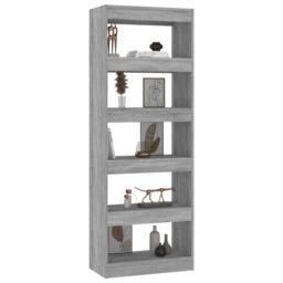 Berkfield Home Book Cabinet/Room Divider Concrete Grey 60x30x166 cm Engineered Wood - Size: 60 x 30 x 166 cm - thumbnail 4