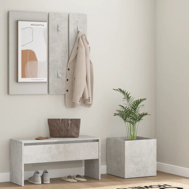 Berkfield Home Hallway Furniture Set Concrete Grey Engineered Wood - image 1