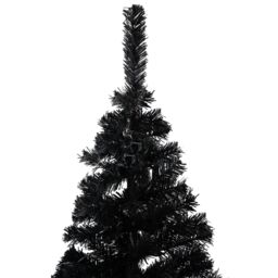 Berkfield Home Artificial Pre-lit Christmas Tree with Ball Set Black 180 cm PVC - thumbnail 3