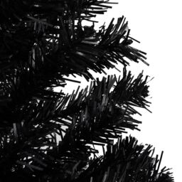 Berkfield Home Artificial Pre-lit Christmas Tree with Ball Set Black 180 cm PVC - thumbnail 5