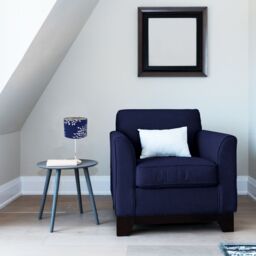 Happy Homewares Modern Navy Midnight Blue Drum Lampshade with Off-White Floral Decoration - Size: 10 inches - thumbnail 7