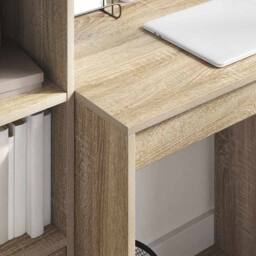 Berkfield Home Modern Computer Desk Sonoma oak Engineered wood 70 x 50 x 76 cm in Light Brown - thumbnail 4