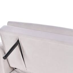 Wyld and Coco Luxe Living Beige Velvet 3-Seater Sofa Bed - Click-Clack - thumbnail 9