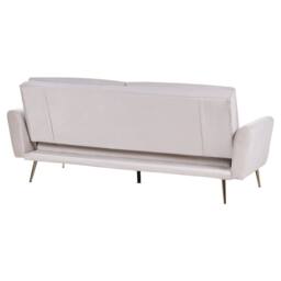 Wyld and Coco Luxe Living Beige Velvet 3-Seater Sofa Bed - Click-Clack - thumbnail 6