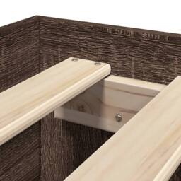 Berkfield Home Bed Frame Frame Brown Oak 75x190 cm Small Single Wood - thumbnail 9