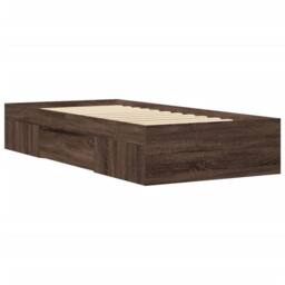 Berkfield Home Bed Frame Frame Brown Oak 75x190 cm Small Single Wood - thumbnail 7