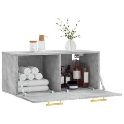 Berkfield Home Wall Cabinet Concrete Grey 80x36.5x35 cm Engineered Wood - thumbnail 4