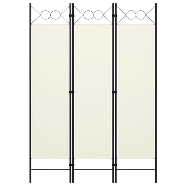 Berkfield Home 3-Panel Room Divider Cream White 120x180 cm - image 1