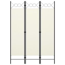 Berkfield Home 3-Panel Room Divider Cream White 120x180 cm - thumbnail 1